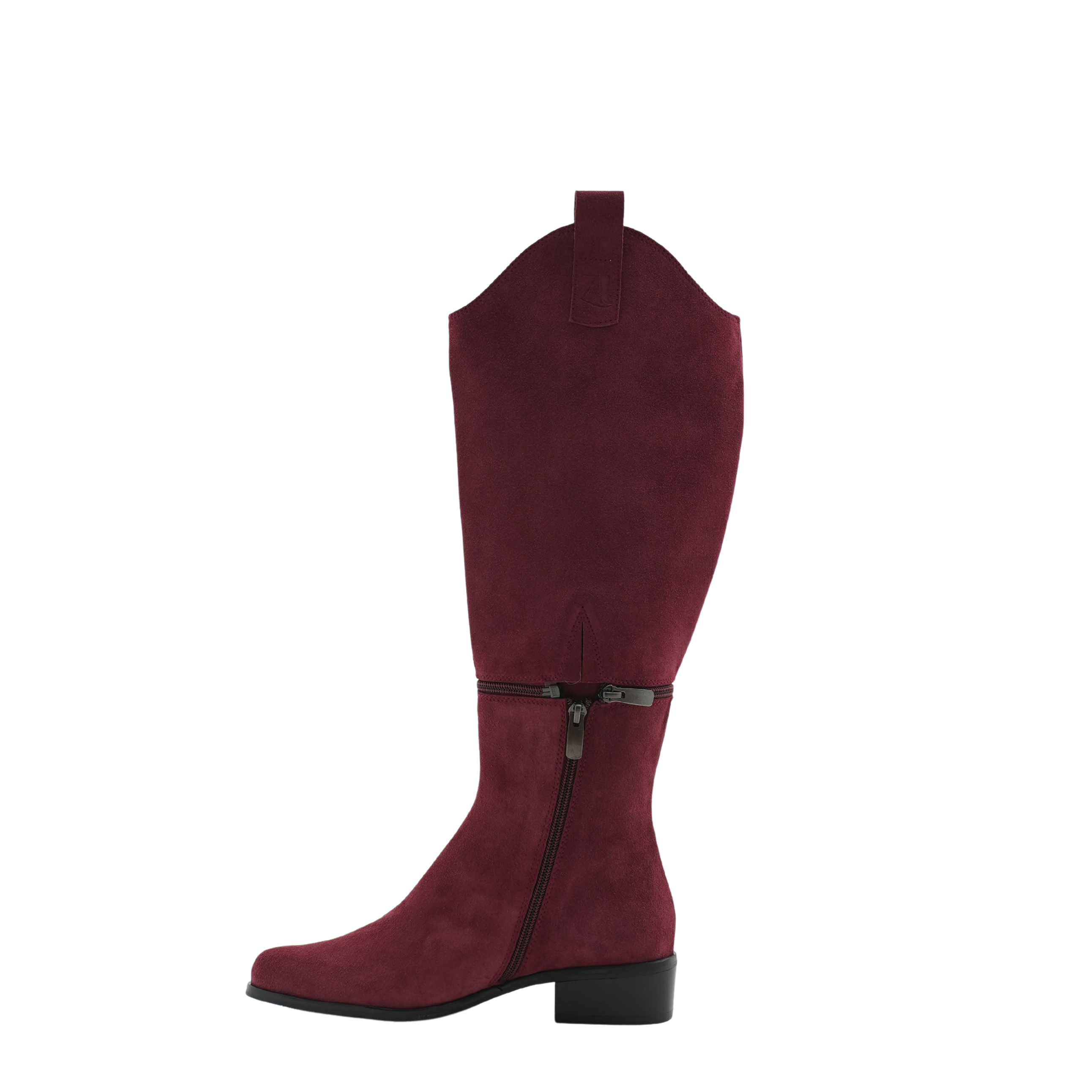 Botas altas convertibles en botín Casual-Cherry