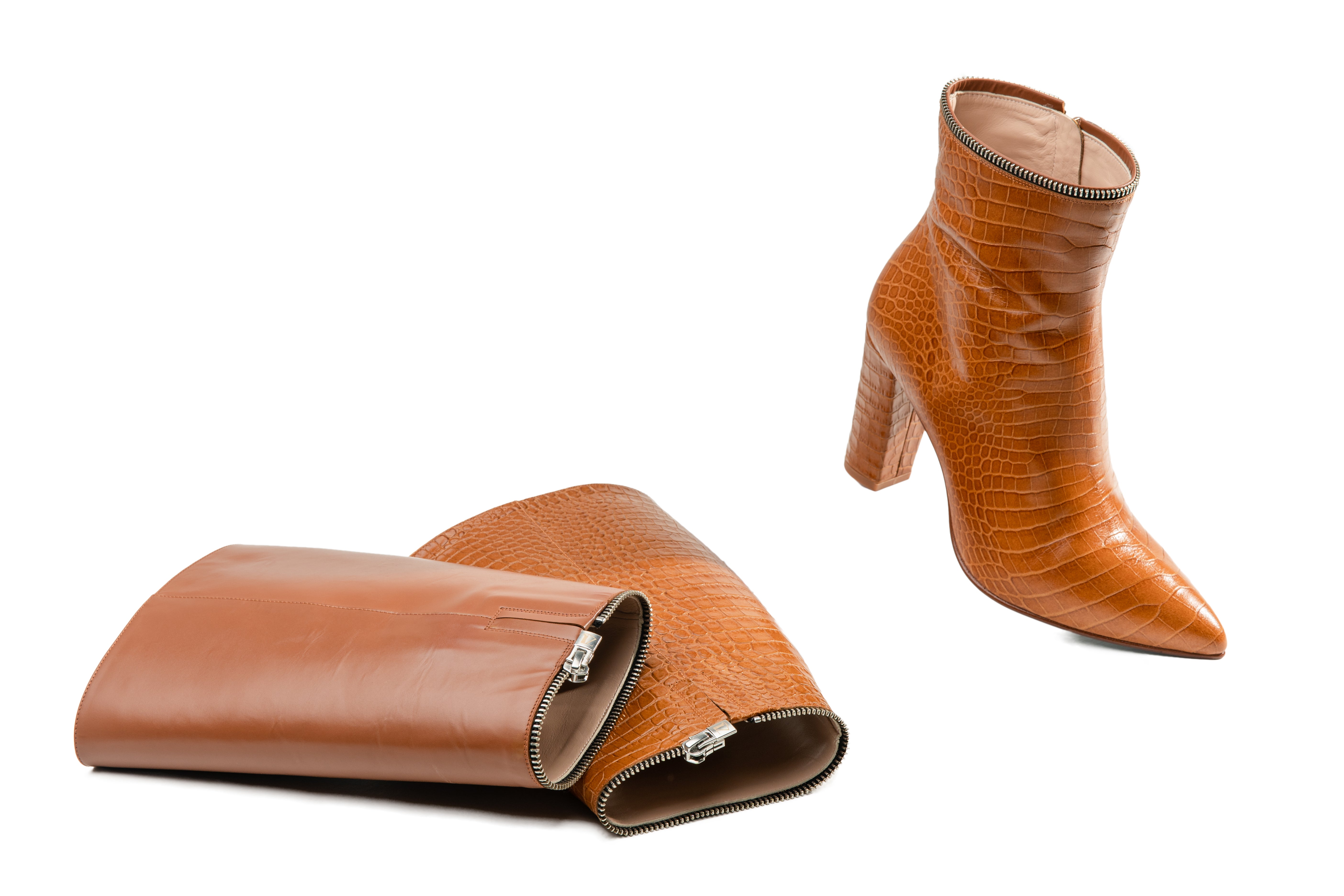 Botas altas convertibles en botín-DEJÀ VU CAMEL - SAMPLE SALE