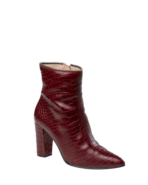 botin burdeos mujer tacon medio