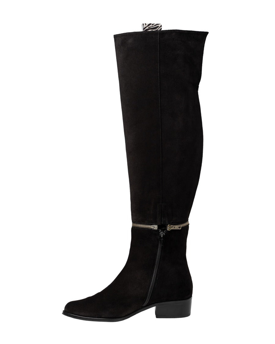 botas altas mujer cebra negro hero