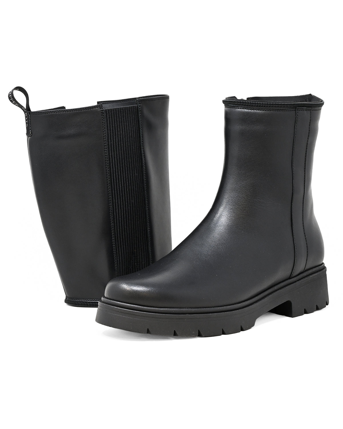 Botas altas convertible en botín- U-BLACK