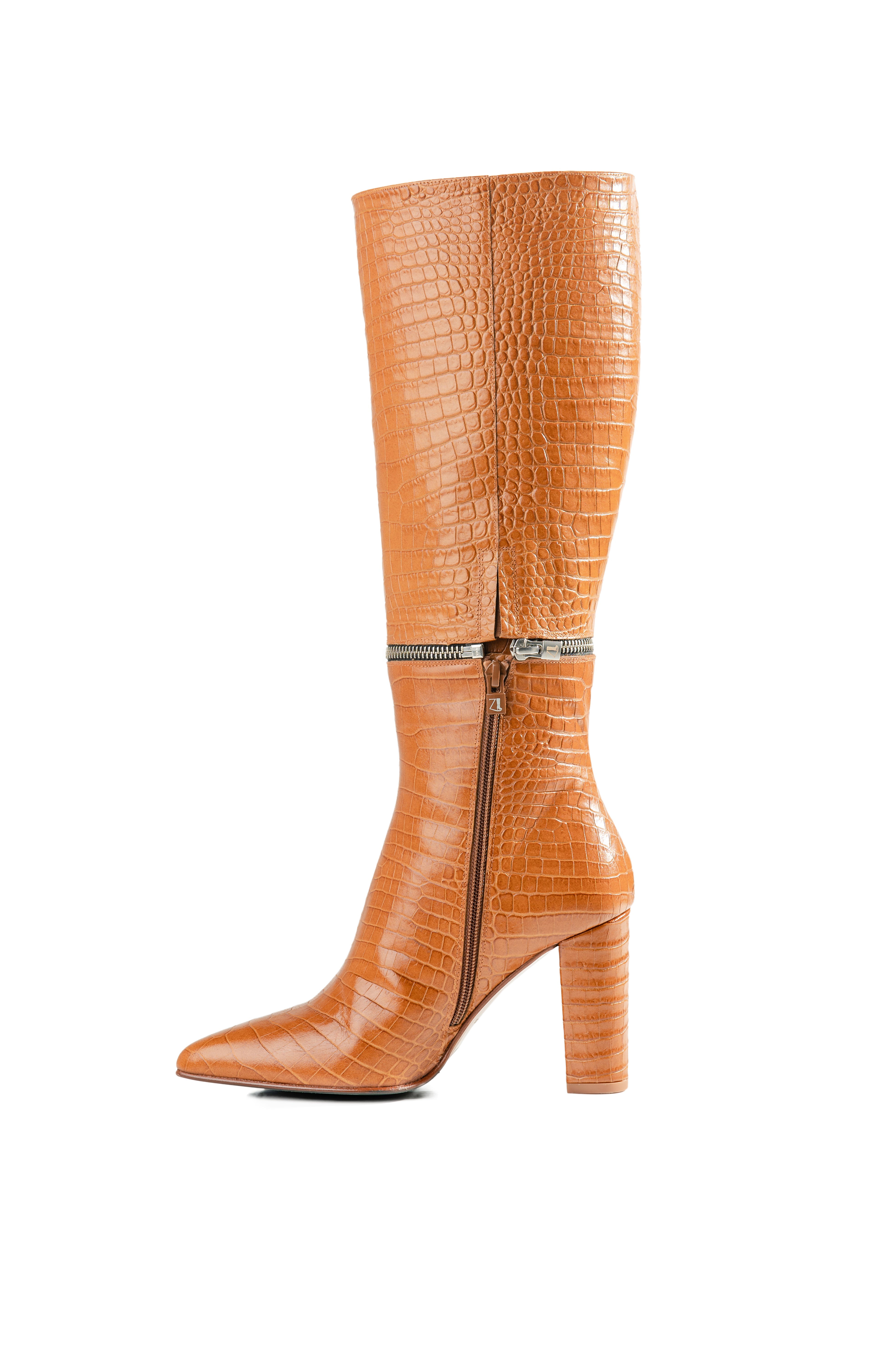 Botas altas convertibles en botín-DEJÀ VU CAMEL - SAMPLE SALE