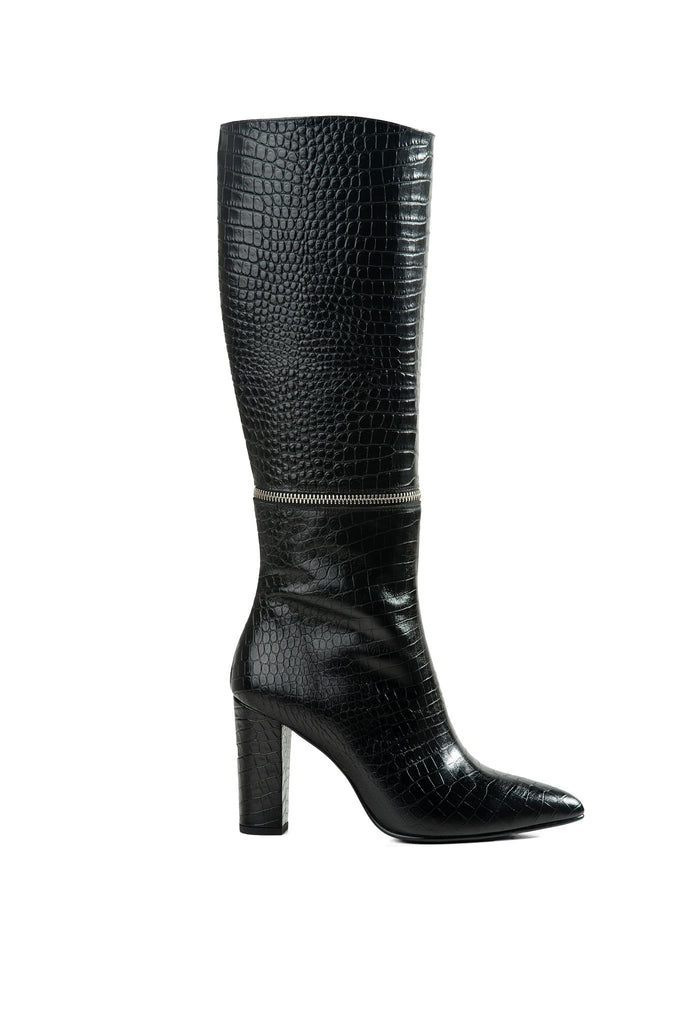Botas negras y botín mujer VU BLACK | Zipper-Boots